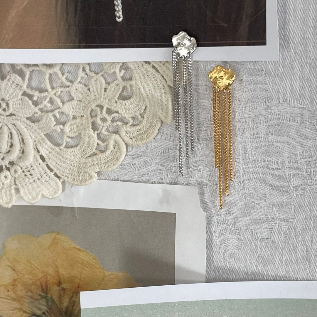 Shell Reflections Earring with Chains - Single